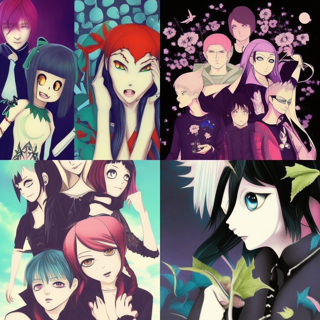 Anime Characters in Japanese Manga Style