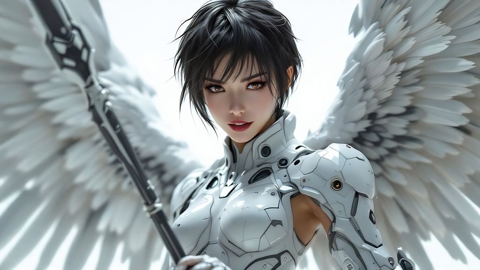 Cybernetic Asian Warrior in Hyperdetailed Portrait
