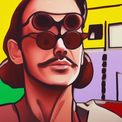 Italian in Sunglasses: Pop Art Screen Print