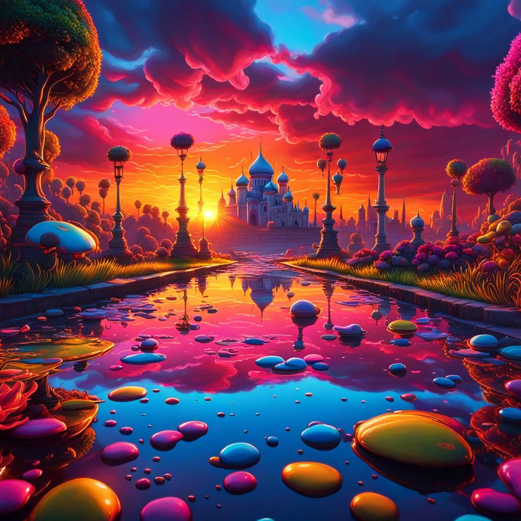 Vibrant Sunset Wonderland in 8K Resolution