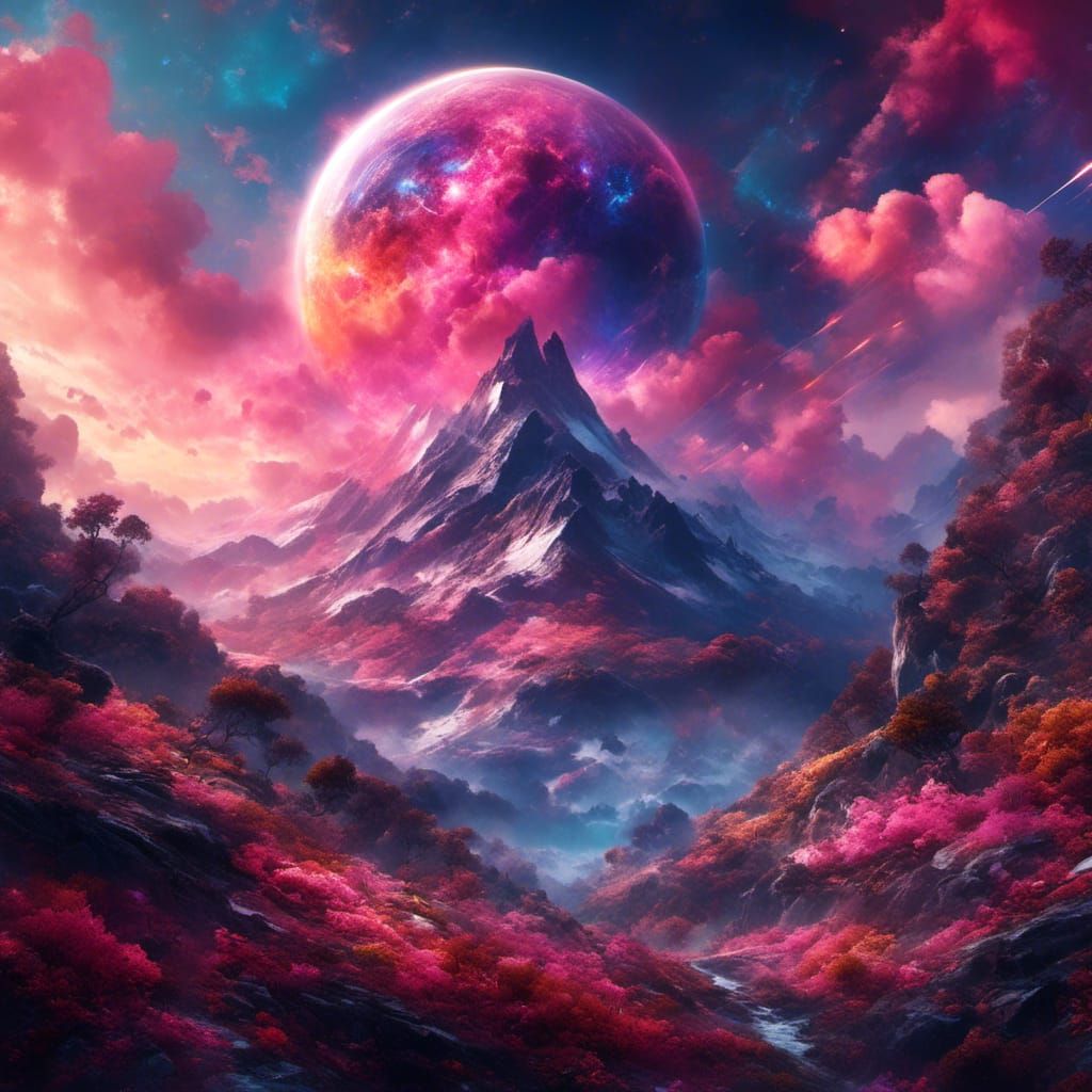 Shattered World United by Tree in 3D Style