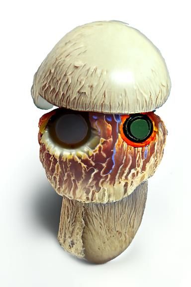 Surreal Human-Eye Mushrooms: A Disturbing Vision