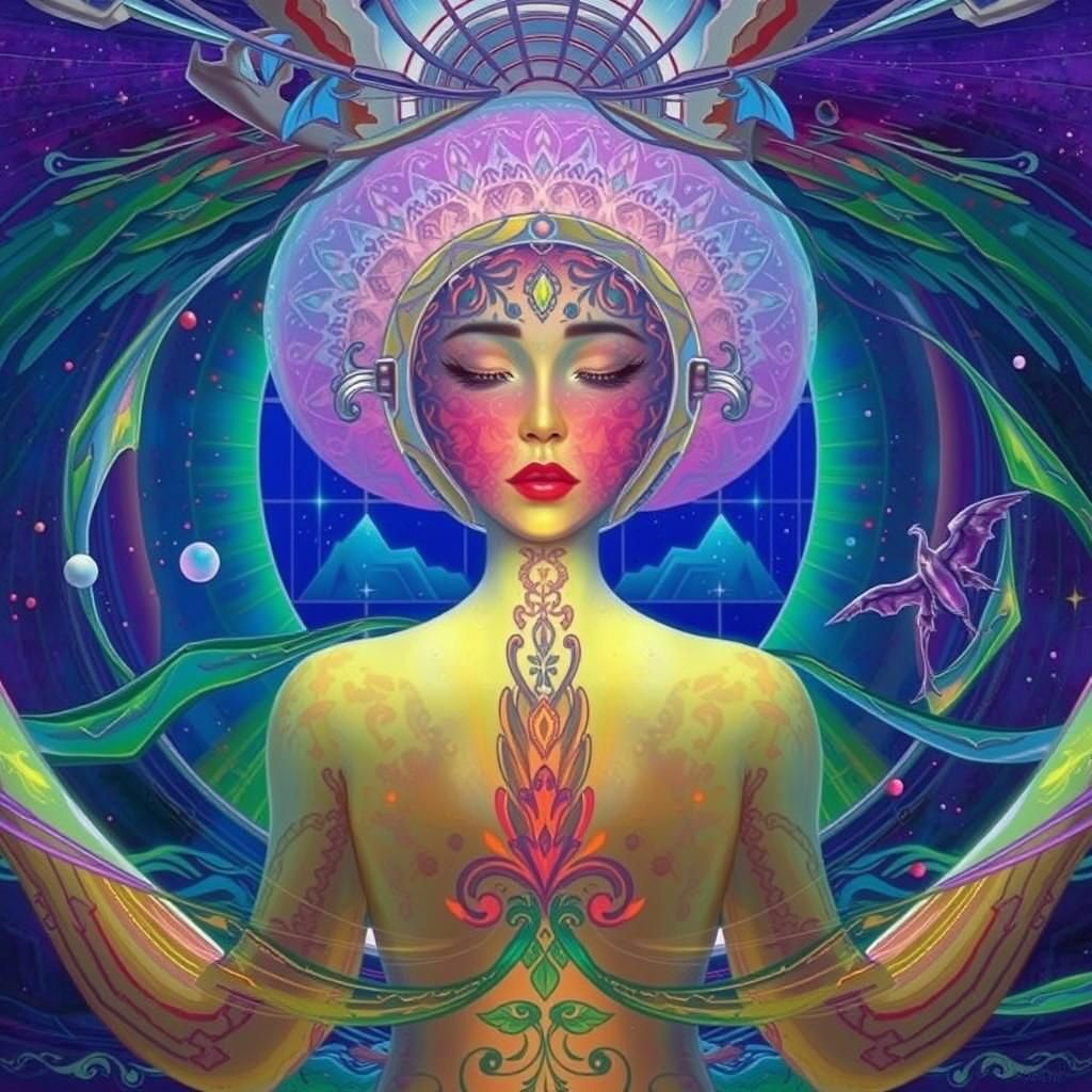 Surreal Figure Walking in Space: Fashion Magazine Art