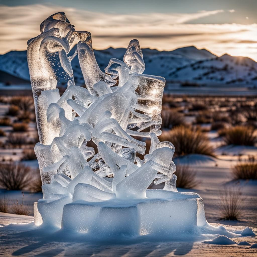 Ice Sculptures in the Desert