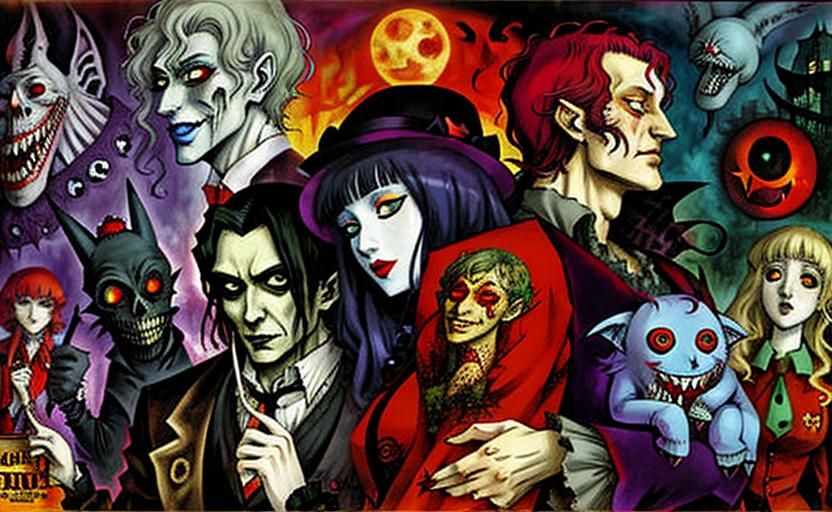 Vampires in Love: A Dark Fantasy Art Piece