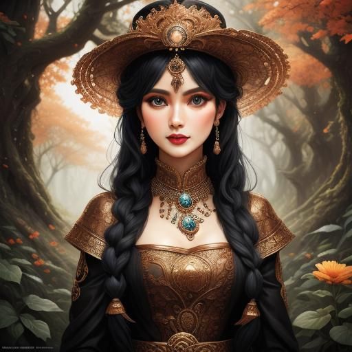 Fantasy Whimsy in Art Nouveau Style