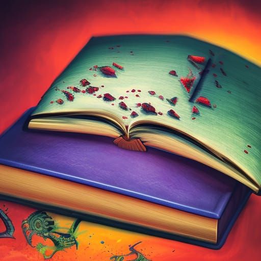 Dramatic Demonic Book Cover in Hyperrealistic Style