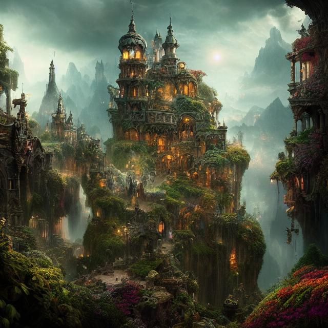 Epic Wonderland: A Dramatic Digital Matte Painting