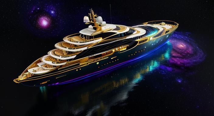 Futuristic Galaxy Yacht in Hyperrealistic Detail