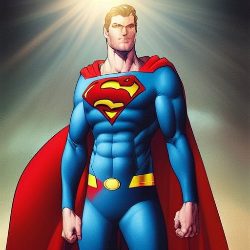 Superman Portrait in Comic Book Style