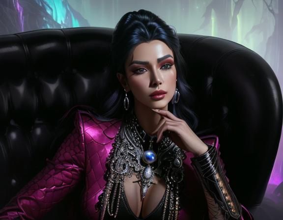 Sci-Fi Romulan Commander in Comic Art Style