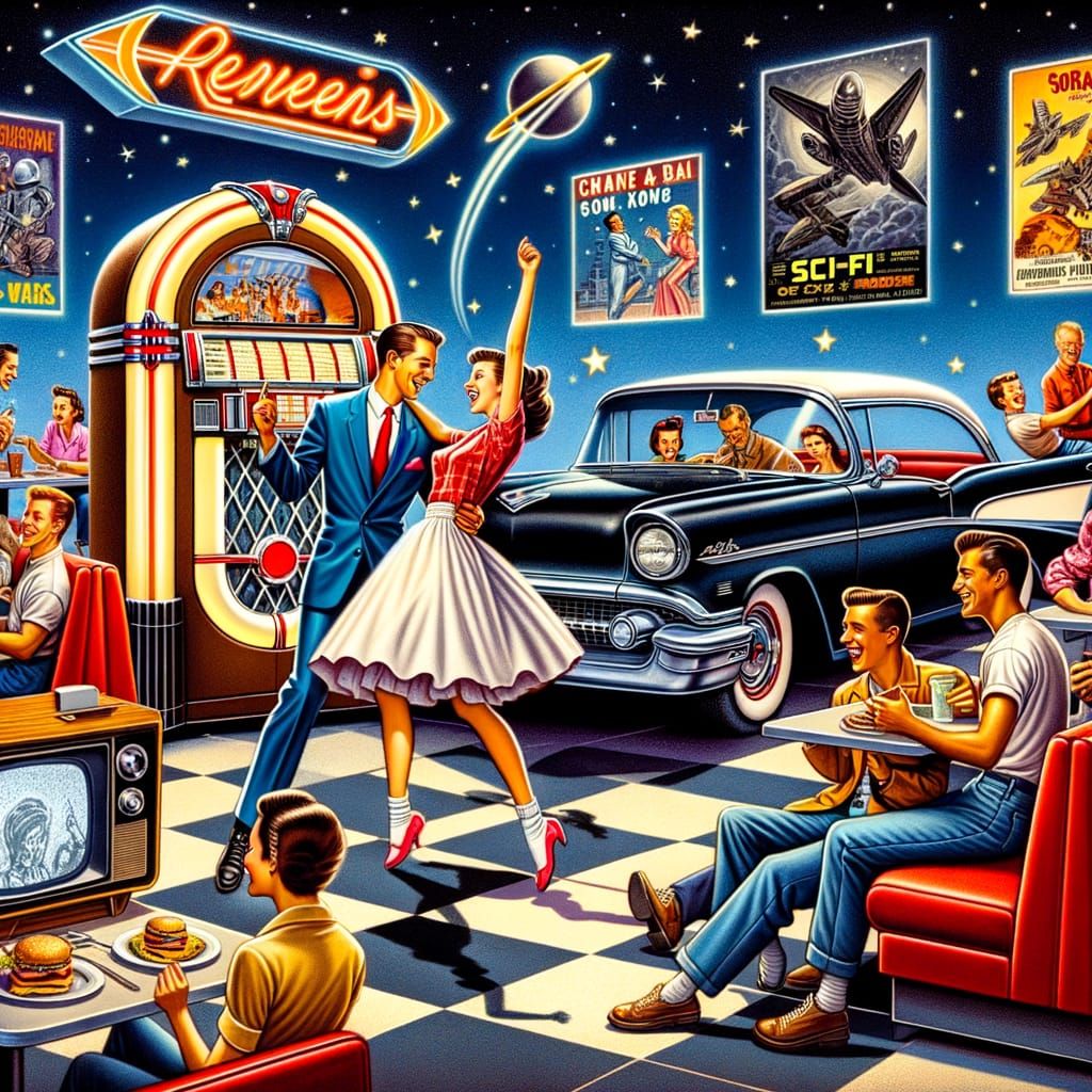 1950s Culture Illustration
