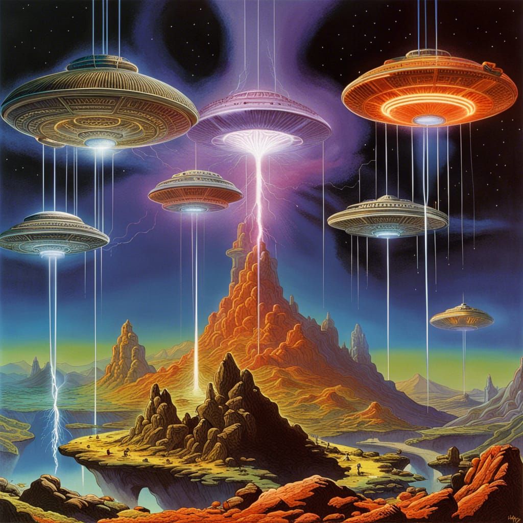 Intricate Sci-Fi Lightning Over Cyanohaemoglobin Evidence