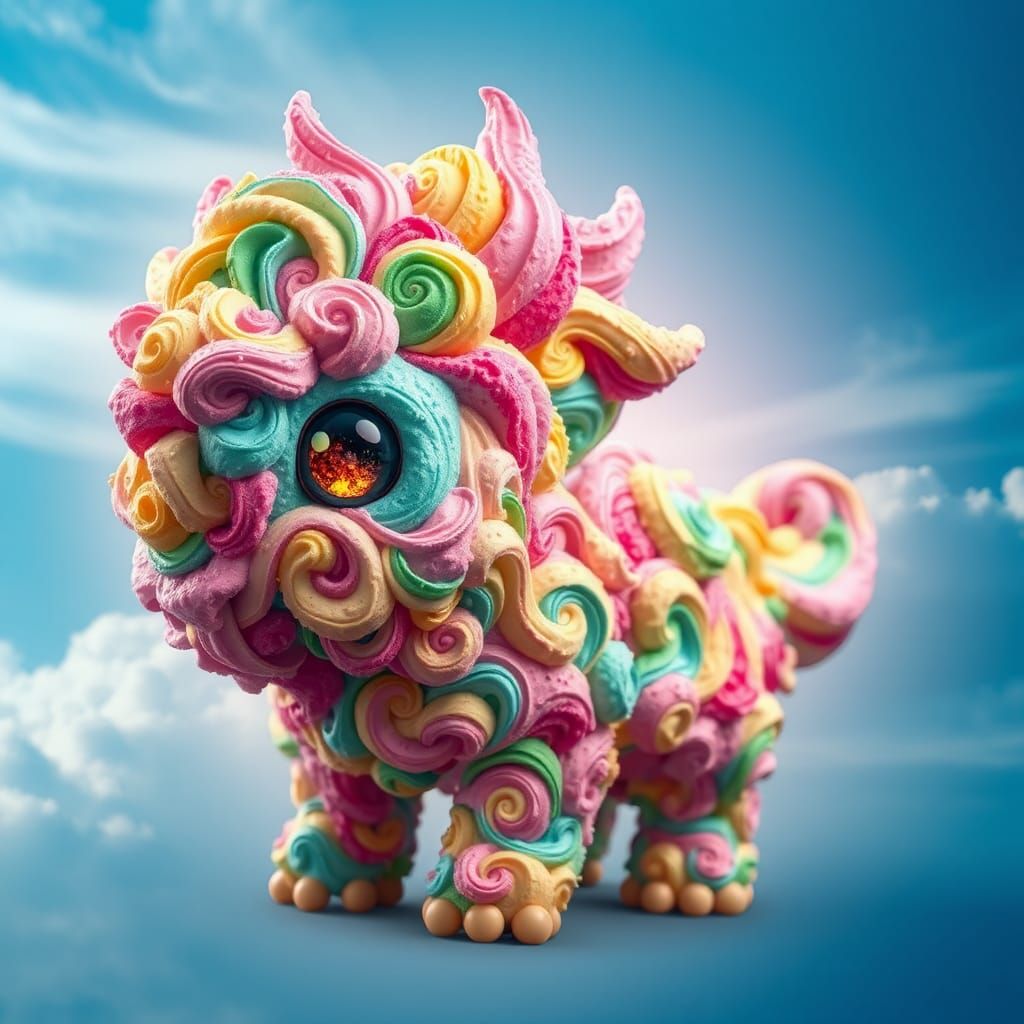 Ice Cream Creature in Dreamlike Concept Art Style