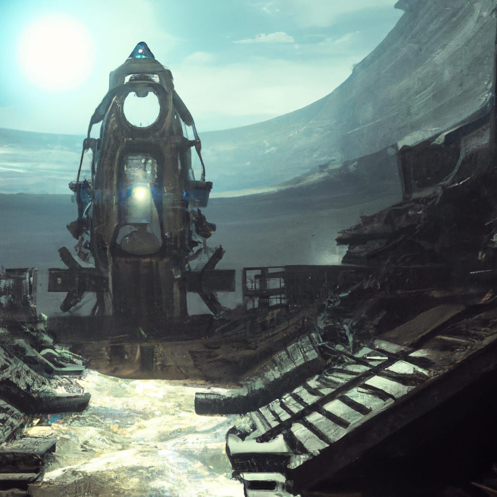 High-Tech Civilization Ruins: Digital Matte Painting