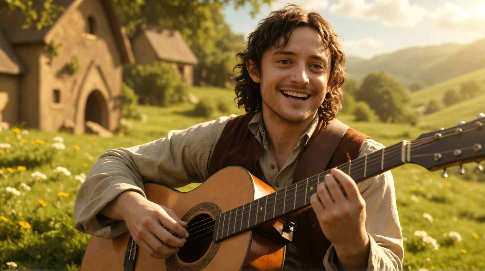 Frodo Plays Guitar in the Shire