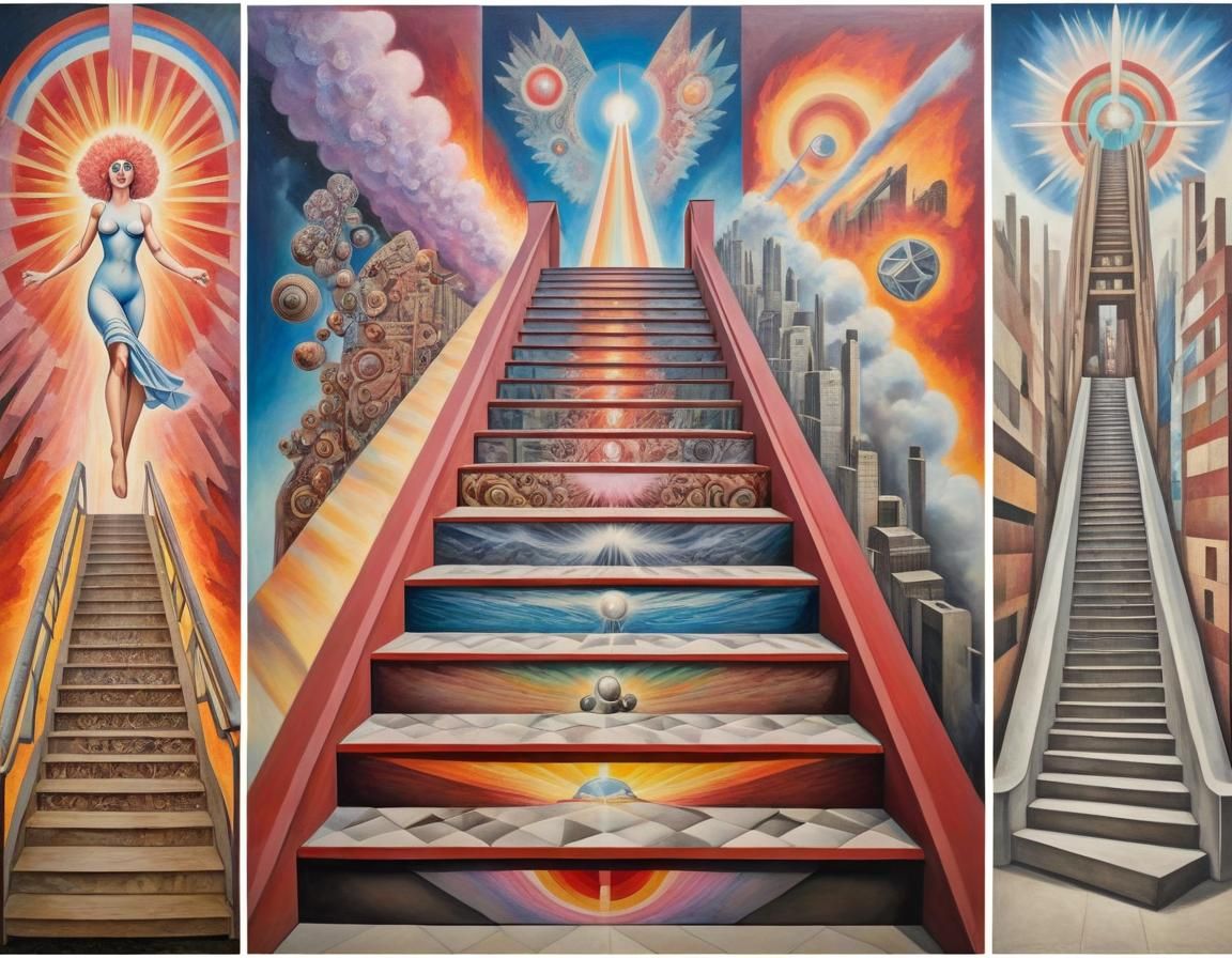 Constructivist Stairway to Heaven Assemblage