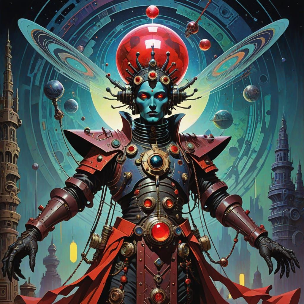 Eldritch Entity Commands Chaotic Cosmos in Abstract Art