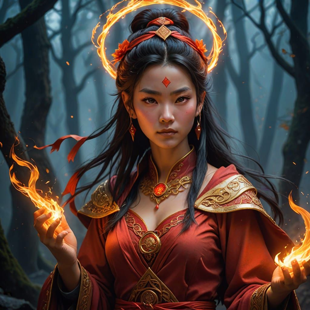 Ethereal Nezha, Fantasy Concept Art in Chinese Mythology Sty...