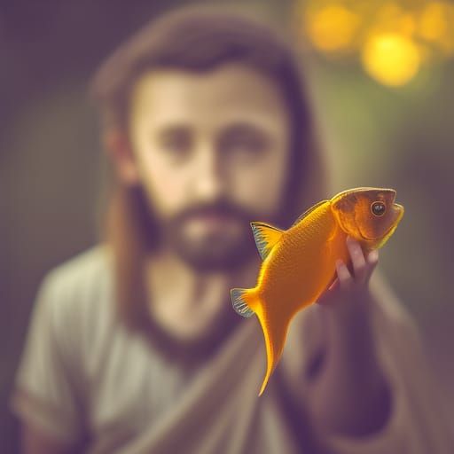 Jesus and a gold fish