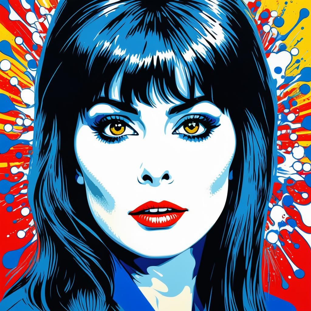 Elvira in Pop Art Style Screen Print