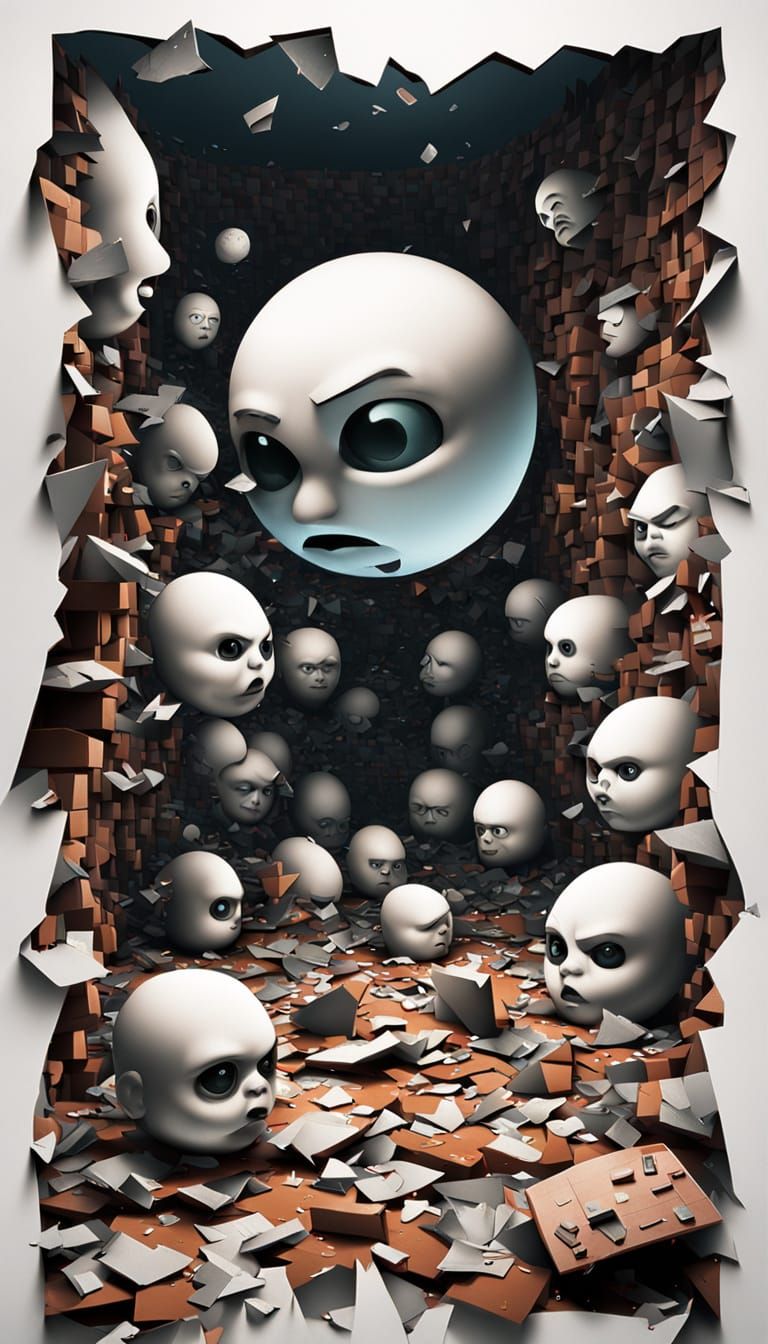 Fractured Humpty Dumpty in Hyperrealistic Style