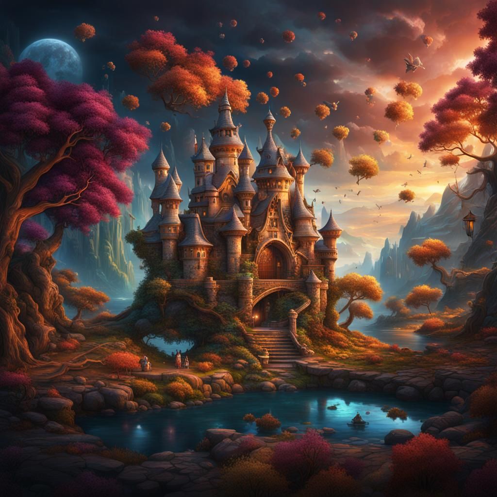 Intricate Jigsaw Puzzle Concept Art in Deep Color