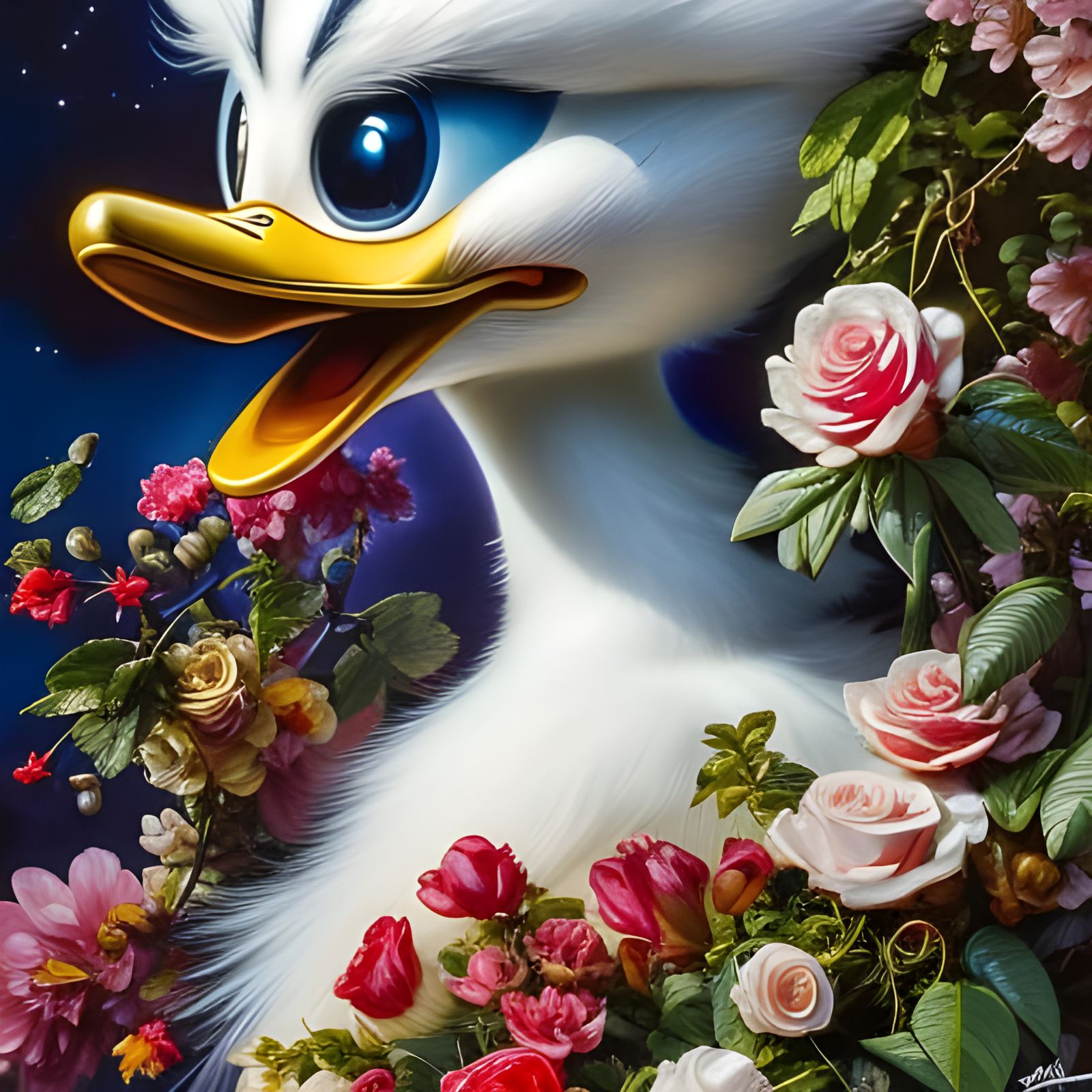 Donald Duck in Rococo Style