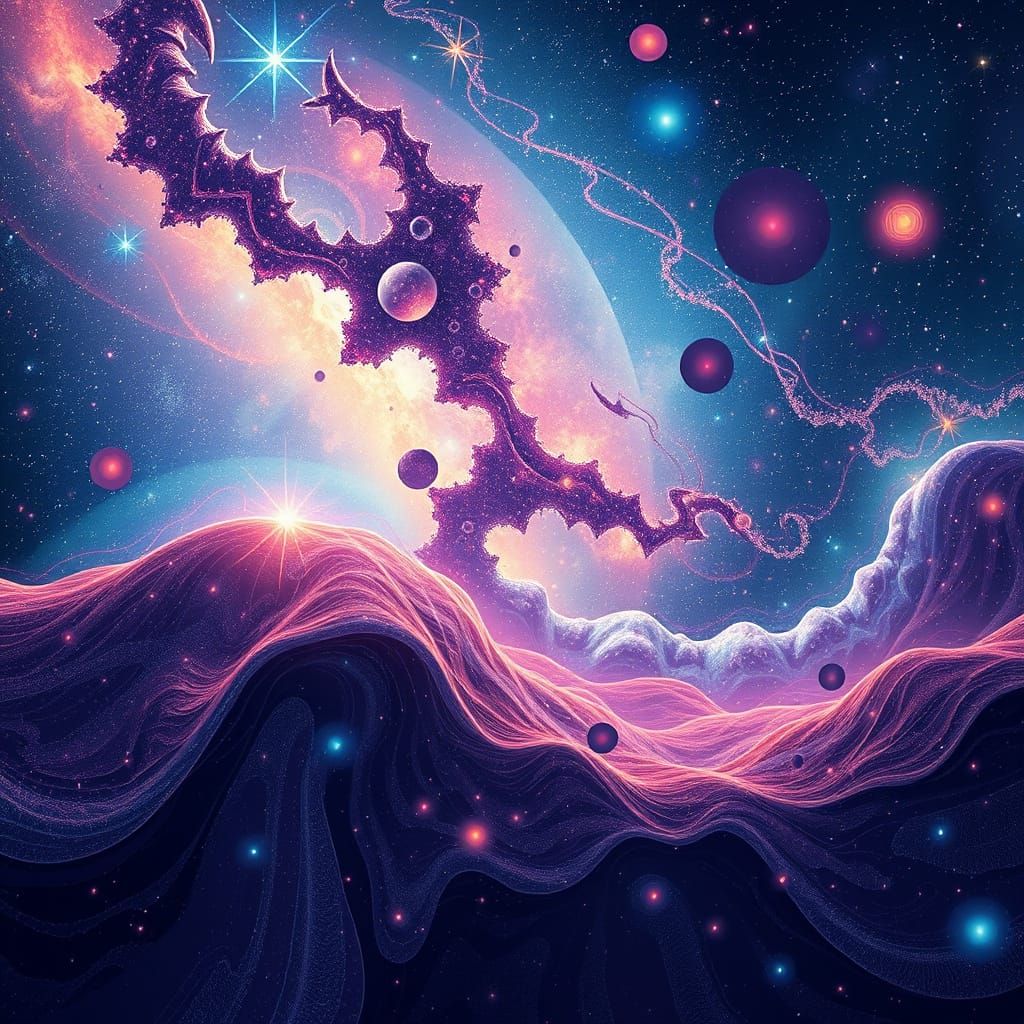 Galaxy Symphony: Abstract Art in Futuristic Style