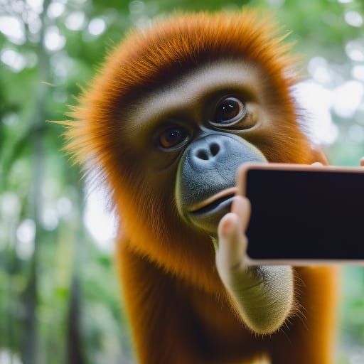 Orangutan Selfie with iPhone in 4K