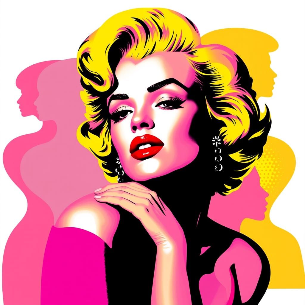 Vibrant Pop Art Portrait of Marilyn Monroe