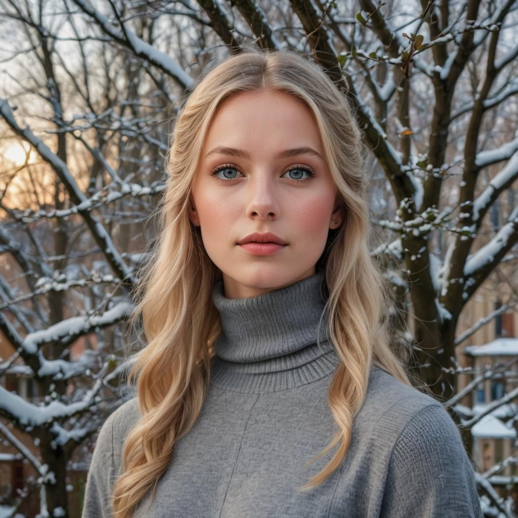 Portrait of a Swedish Girl in Winter