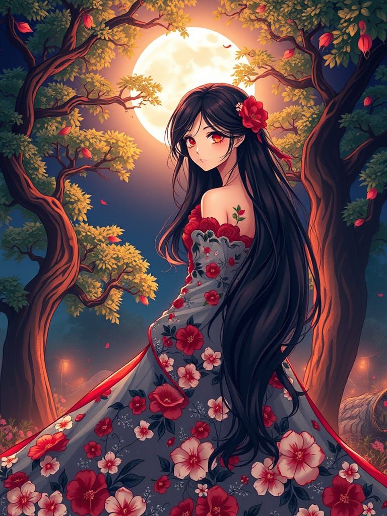 Girl in the moonlight
