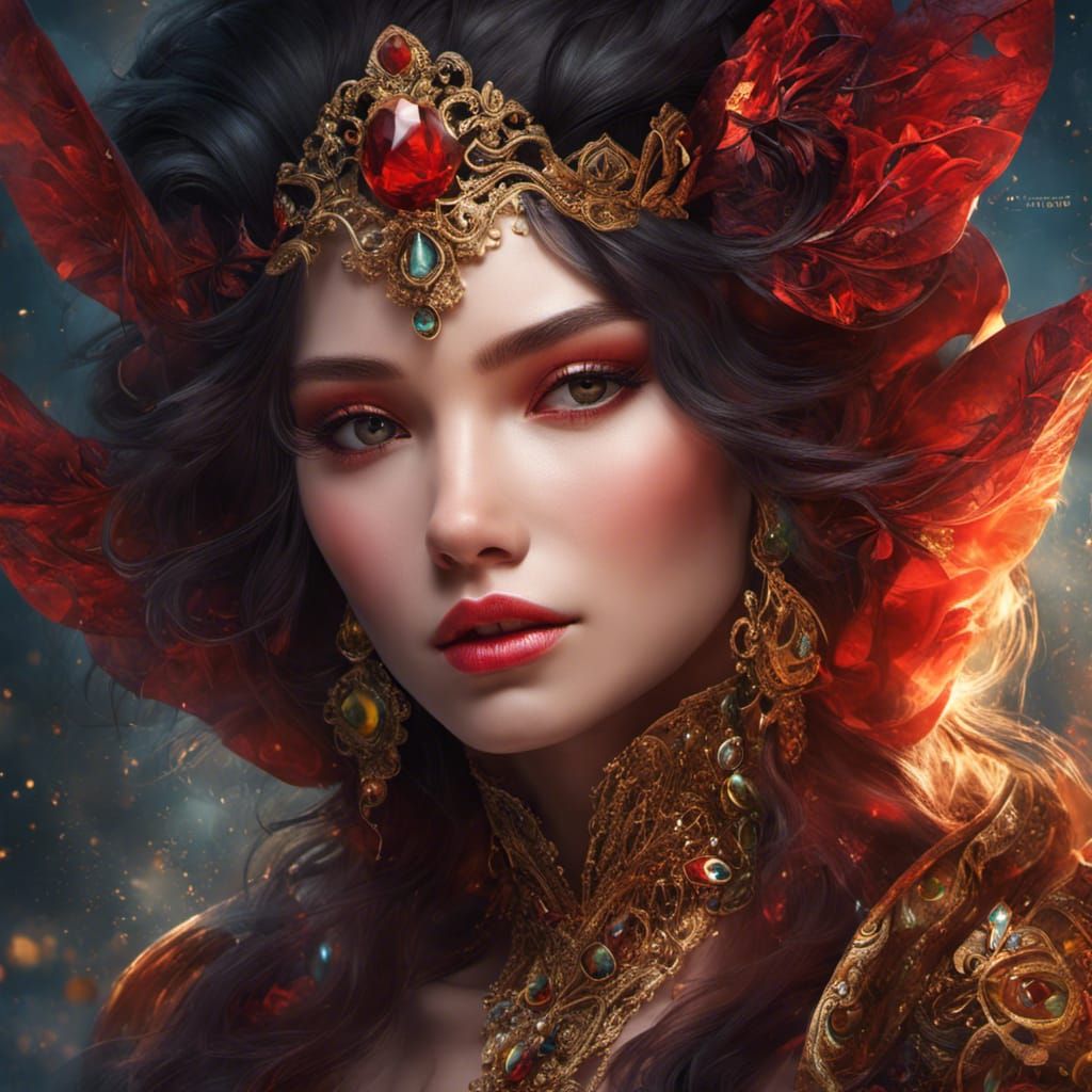 Vampire Queen Portrait in Gothic Graffiti Style