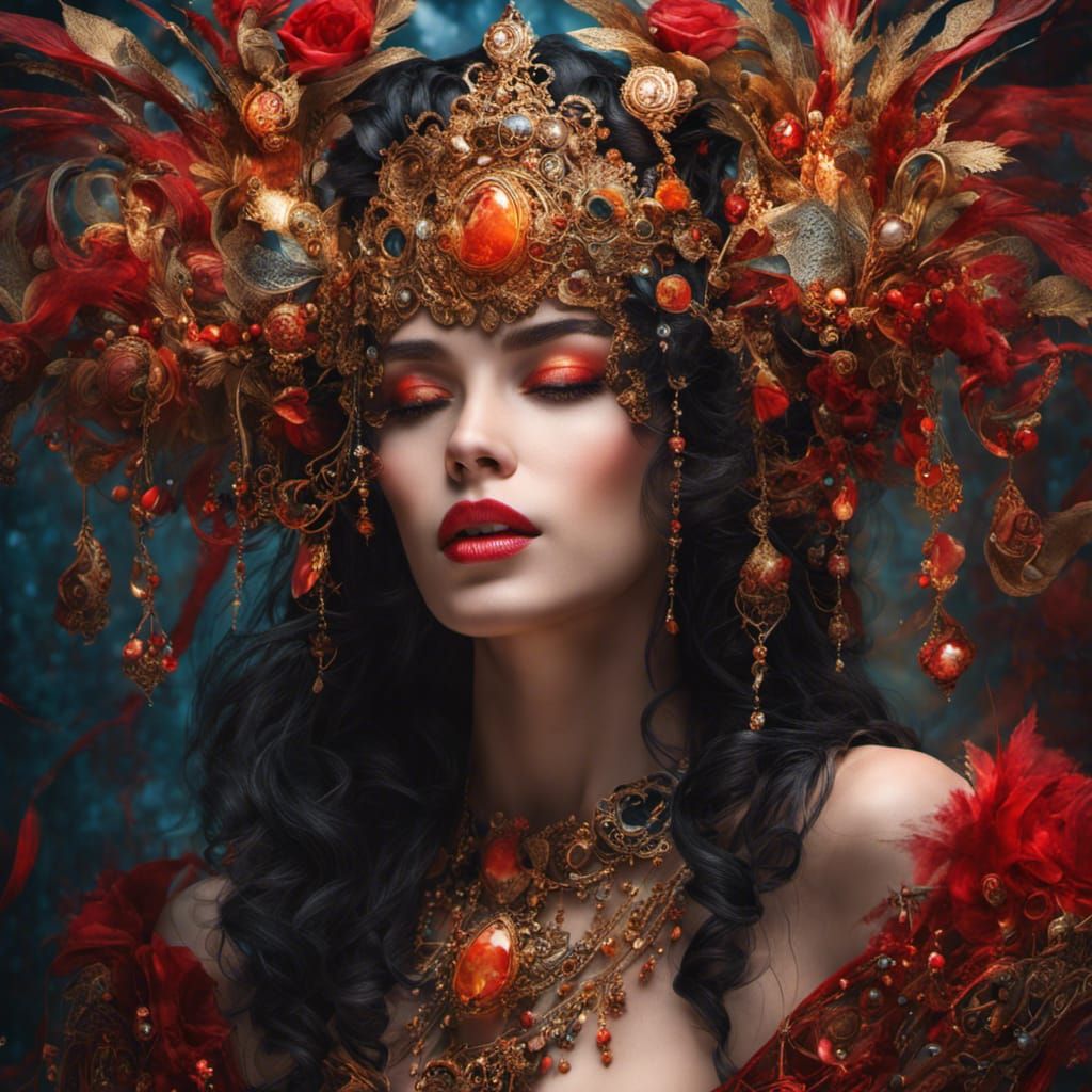 Vampire Queen Portrait in Hyperdetailed Graffiti Art