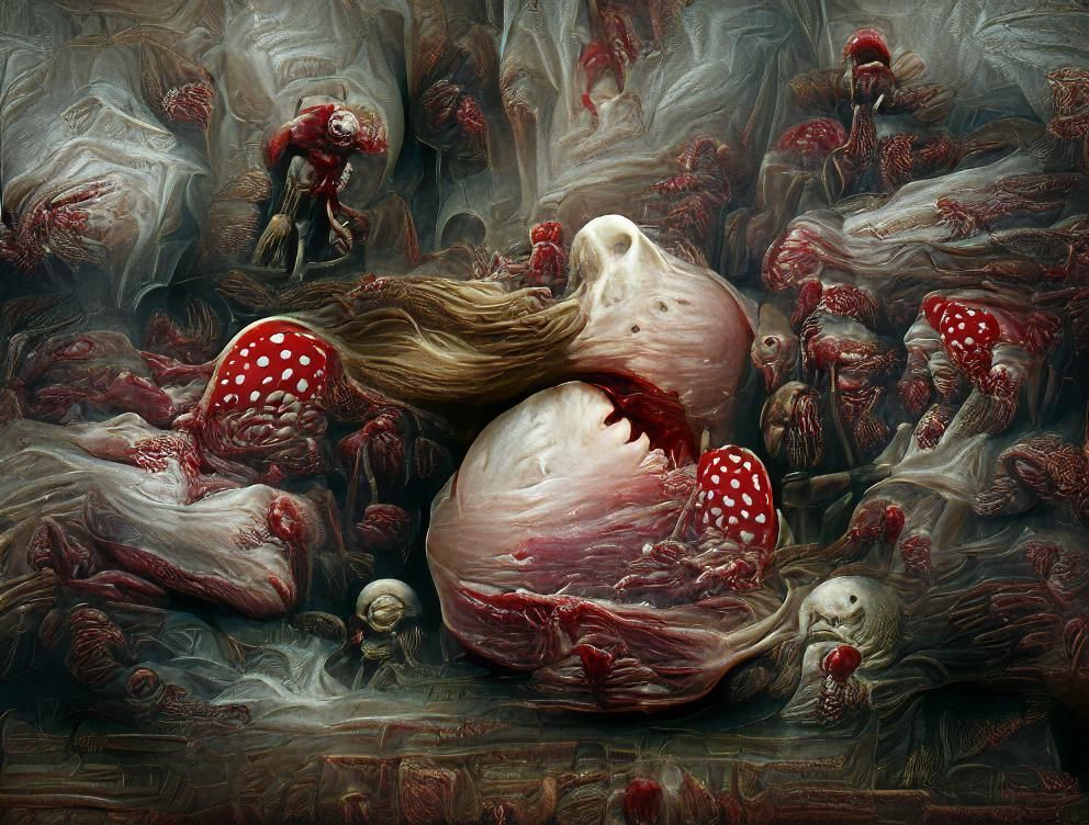 Mushrooms made of flesh