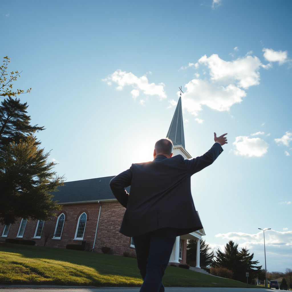 Man Hurrying to Church
