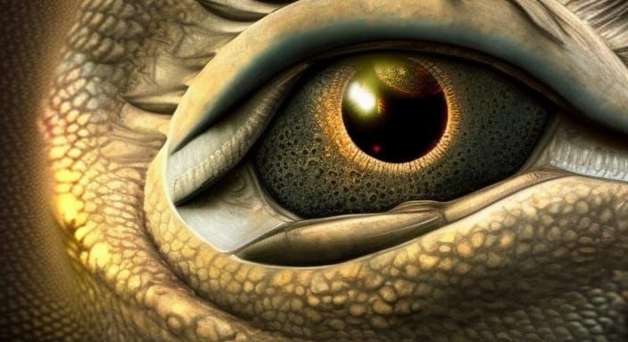 Dramatic Close Up of a Cosmic Dragon Eye