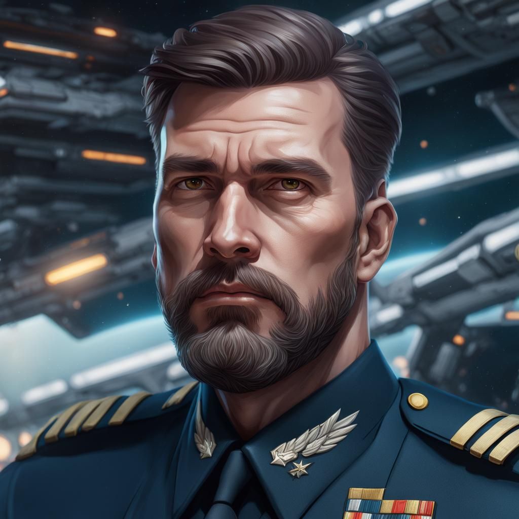 Sci-Fi Officer Portrait in Detailed Concept Art