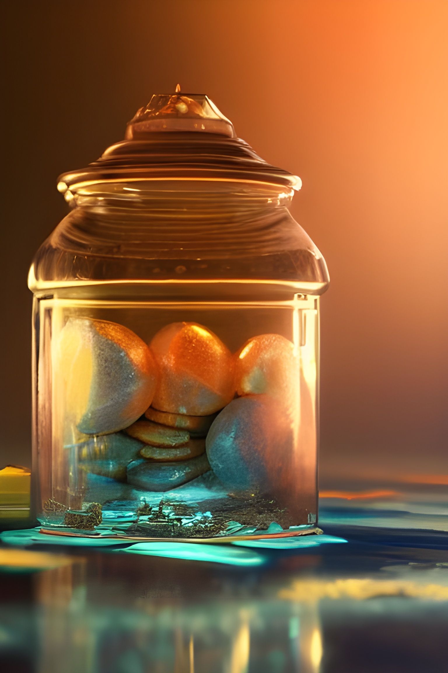 Magical Spell Jar Close-up in Ethereal Fantasy Style