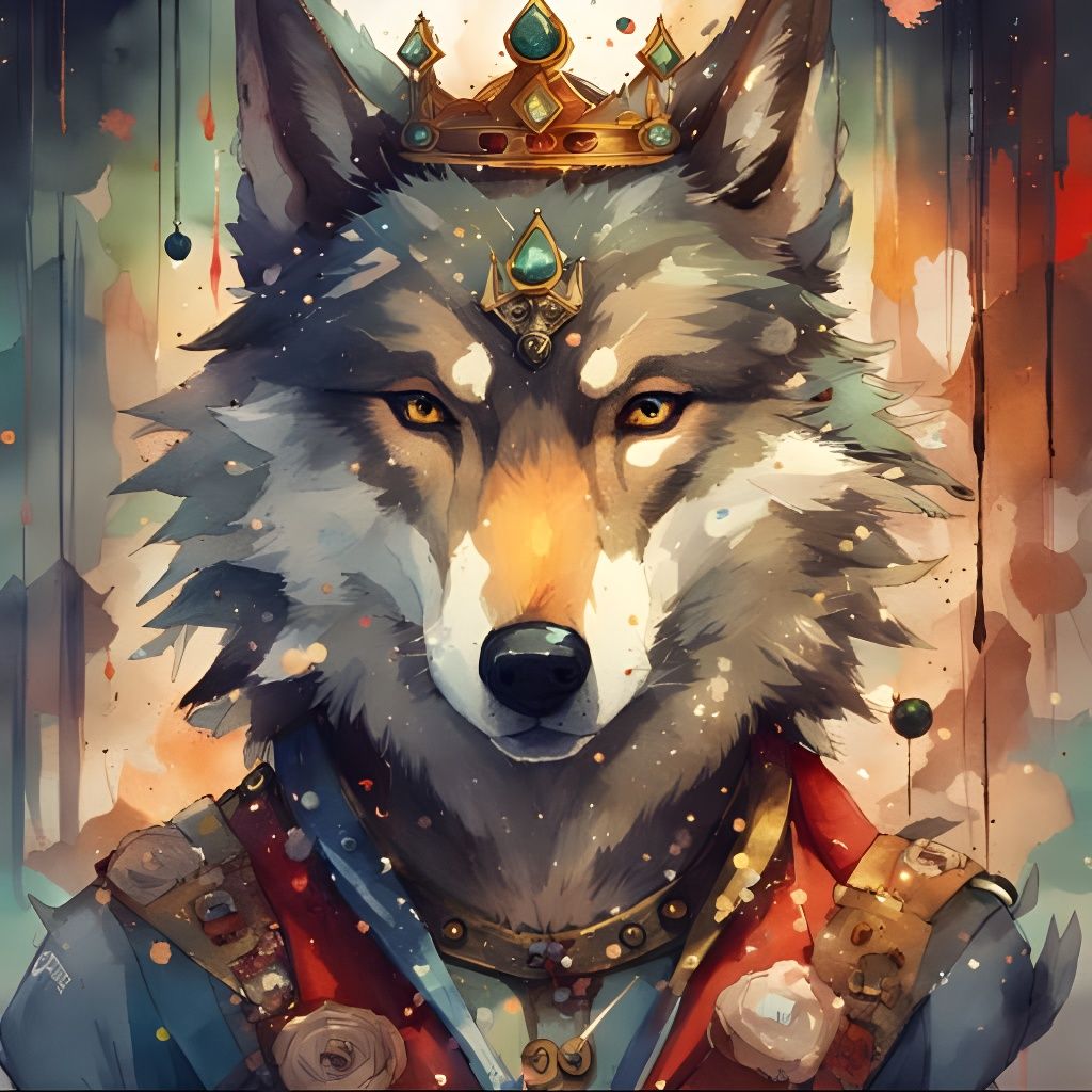 Regal King Wolf Generated by AI