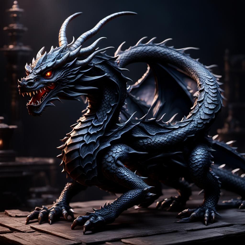 Dragon Shadow Porcelain Doll: Fantasy Concept Art