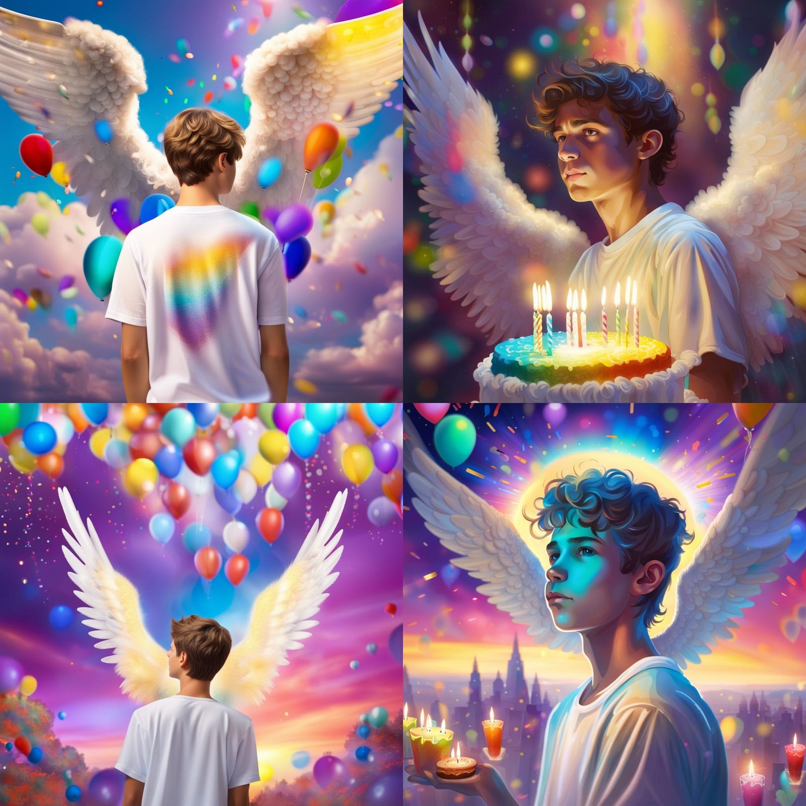 Teenage Angel Birthday Celebration in Heaven