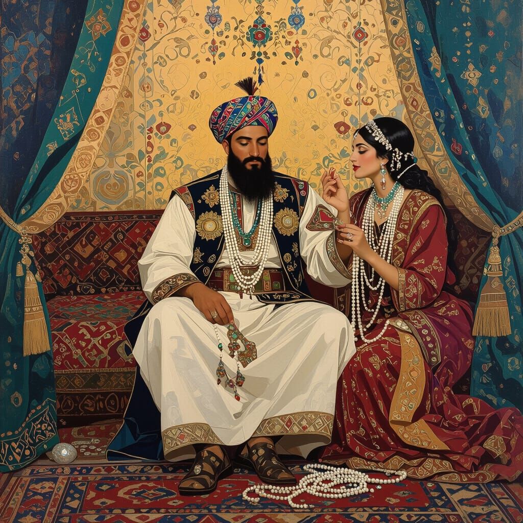 Uzbekistan Sultan in Klimt-Inspired Opulence