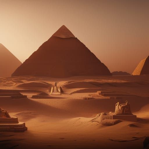 Egyptian Sphinx Dark Fantasy Concept Art in 8K