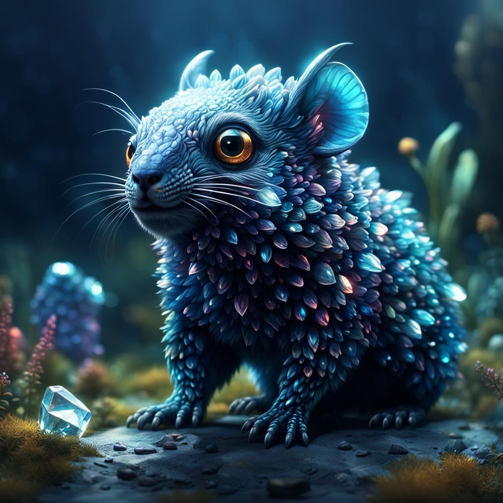 Detailed Crystal Critter in Digital Matte Painting