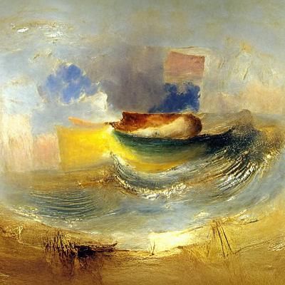 Romantic Landscape in the Style of Turner