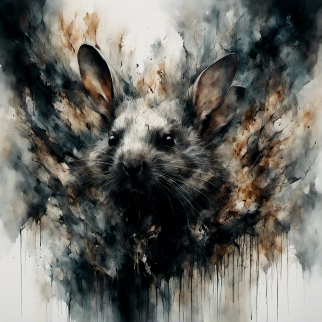 Grotesque Mutated Rat Face in Gothic Impressionist Style