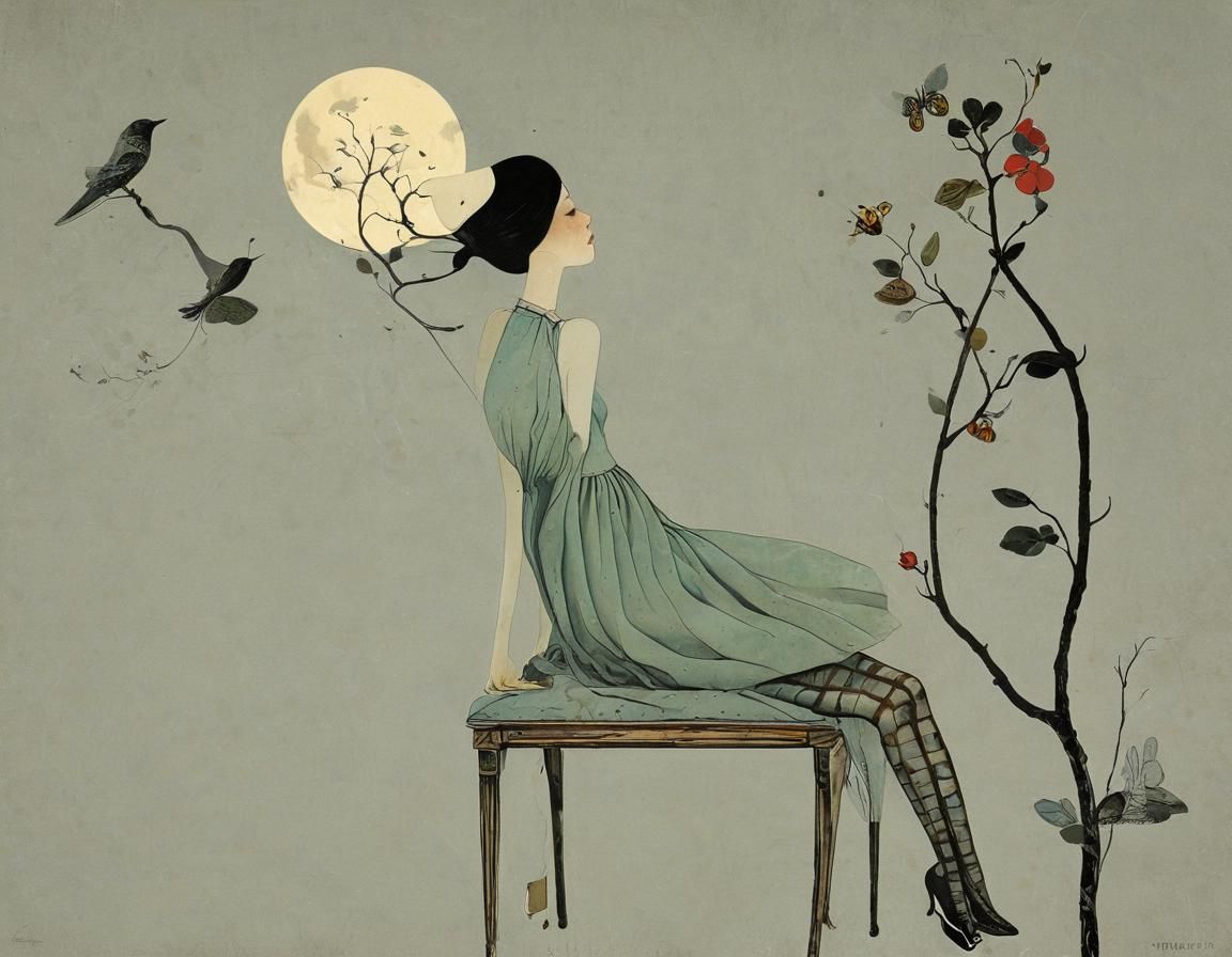 The Little Dreamer: Surreal Digital Illustration