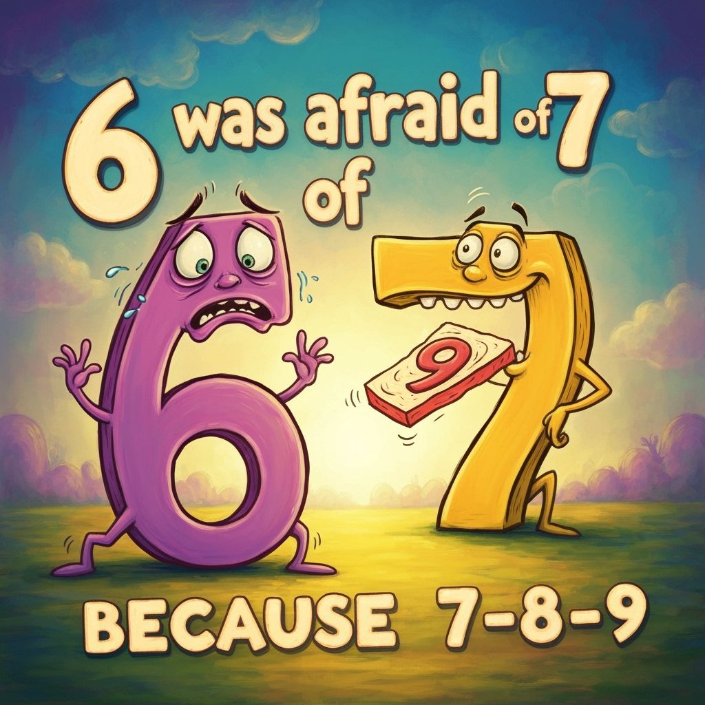 Whimsical Digital Painting of Numbers 6 and 7